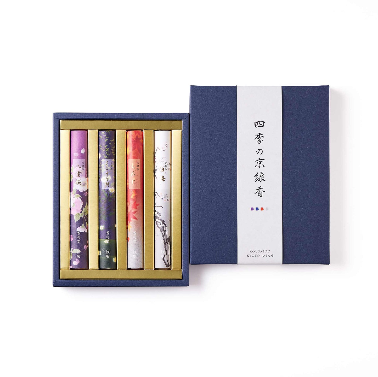 進物ギフト 四季のお線香(4種各1束入)【紙箱】