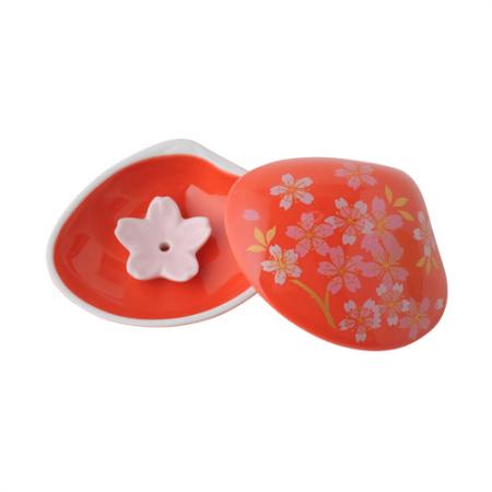 貝合わせ香皿 桜(赤)